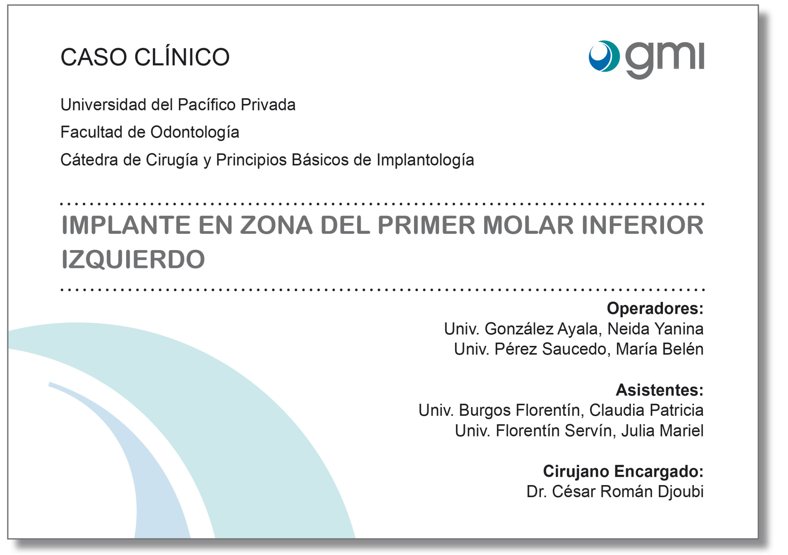 Portada implante molar inf izquierdo